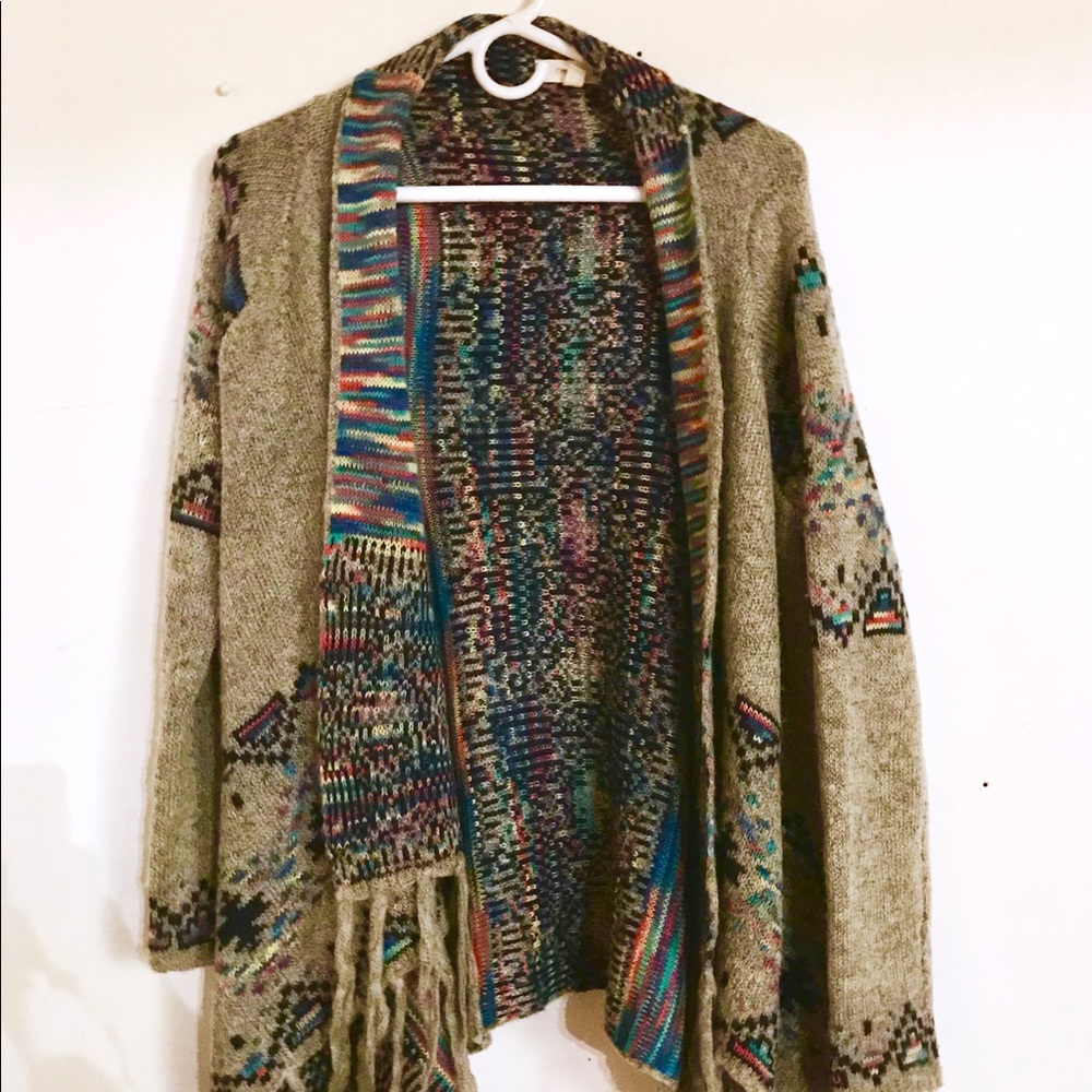 Boho Fringe Cardigan Sweater
